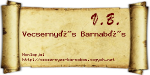 Vecsernyés Barnabás névjegykártya